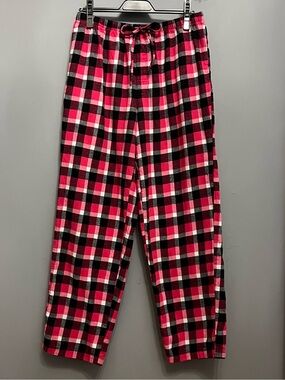 Stone Peak Flannel Pink & Black Plaid Pajama Lounge Pants, size M